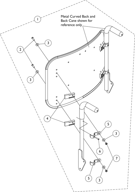 Metal Curved Back Mounting Hardware (16