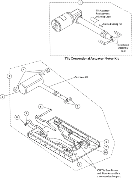 Tilt Actuator Motor and Mounting Hardware