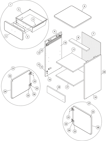 Bedside Cabinet - Contemporary (Model IH23030)