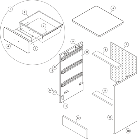 3 Drawer Cabinet - Contemporary (Model IH23034)