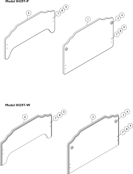 Bedend Assembly (Models IH297-P and IH297-W)