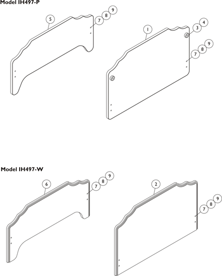 Bedend Assembly (Models IH497-P and IH497-W)