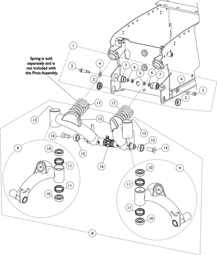 Pivot Assembly and Mounting Hardware - Rear