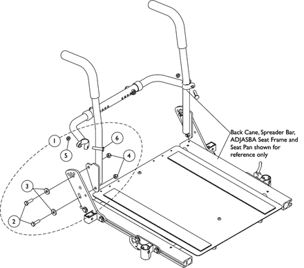 Back Cane Attaching Hardware, ADJASBA Seats (16-24