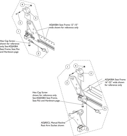 Arm Mounting Swingaway Hardware ADJASBA/ADJRECL Seats