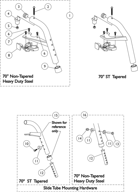 Footrest Support Assemblies