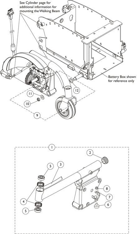 Walking Beam and Mounting Hardware