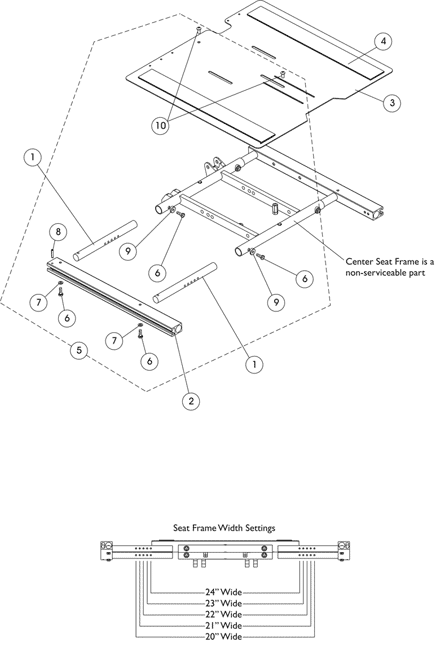 Seat Frame, Seat Pan and Hardware