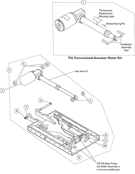 Tilt Conventional Actuator Motor & Mounting Hardware