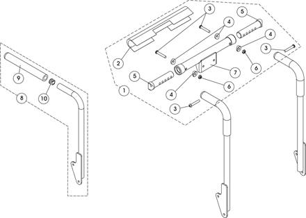 Back Cane, Spreader Bar and Push Handle Assembly