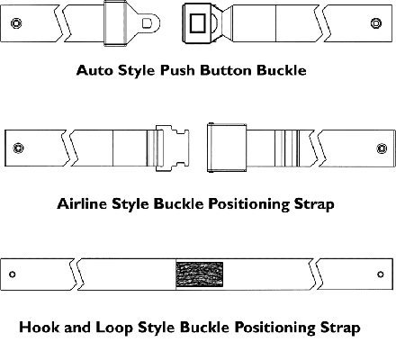 Seat and Chest Positioning Straps without Mounting Hardware