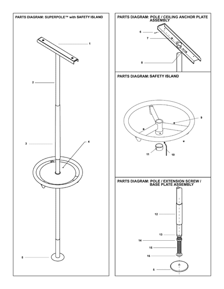 SuperPole with Safety Island / SuperPole with Safety Island Bariatric