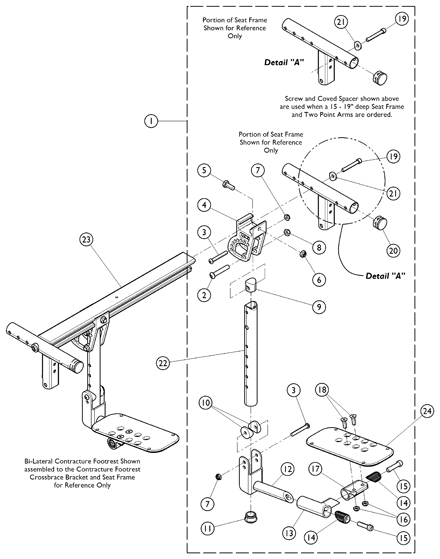 Front Riggings - Bi-Lateral Contracture Footrest