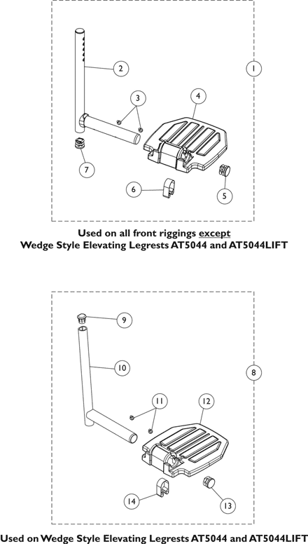 Footplate and Pivot Tube - A1562 Aluminum