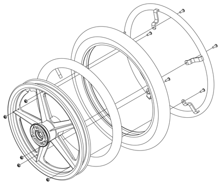 Wheels - Rear w/ Hublock and Handrim