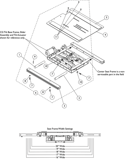 Seat Frame, Seat Pan and Hardware