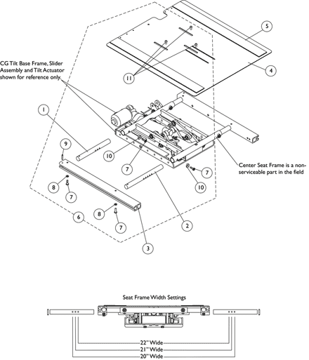 Seat Frame, Seat Pan and Hardware