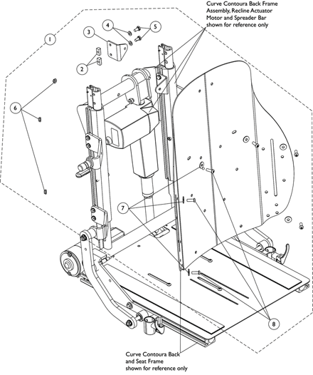 Back, Mounting Hardware, Curve Contoura Recline & Tilt/Recline