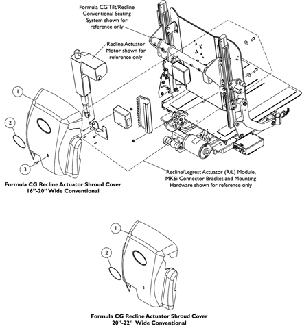 Shroud Covers, Recline Actuator