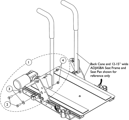 Back Cane Mounting Hardware For Round Canes