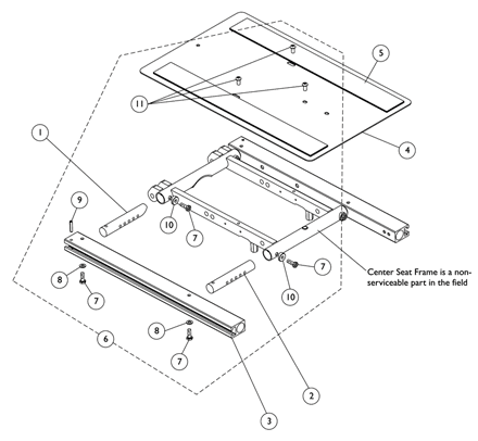 Seat Frame and Seat Pan w/ Hardware