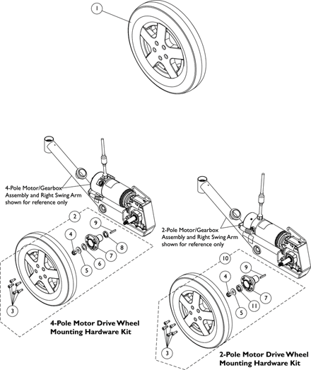 Wheels, Drive Wheels and Mounting Hardware (14