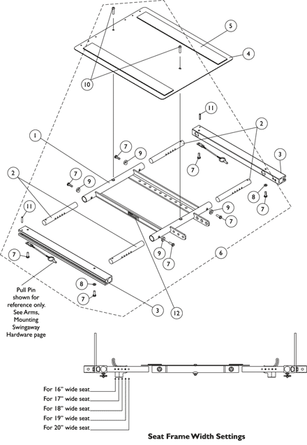 ADJASBA Seat Frame, Seat Pan and Hardware 16