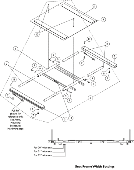 ADJASBA Seat Frame, Seat Pan and Hardware 20