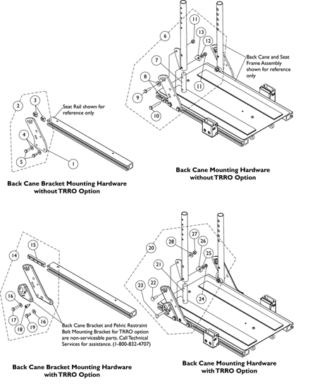 Back Cane Mounting Hardware