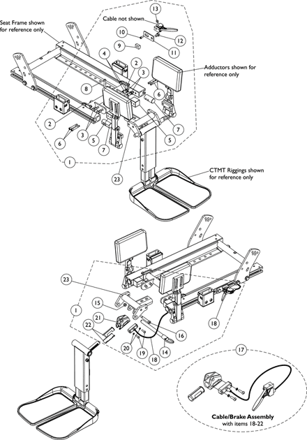 Center Mount Rigging w/ Adductors Mounting Hardware