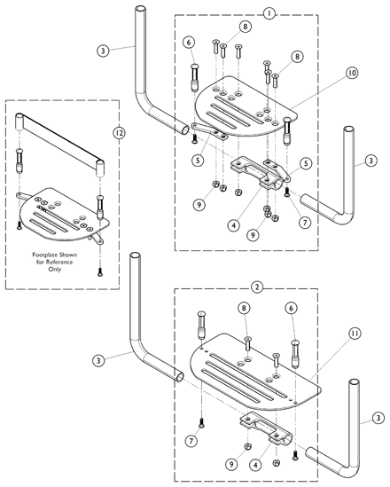 Footrest and Hardware (CRF1FP)