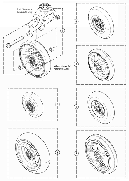 Casters - Front and Mounting Hardware