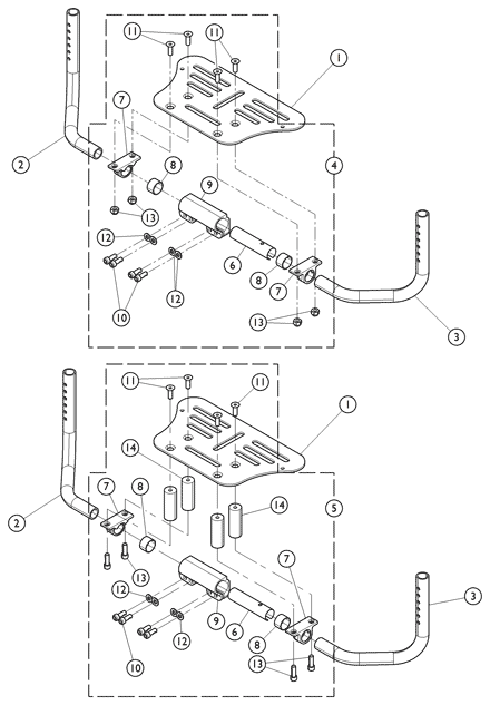 Footrest and Hardware (FLPFP and FLPFP2)