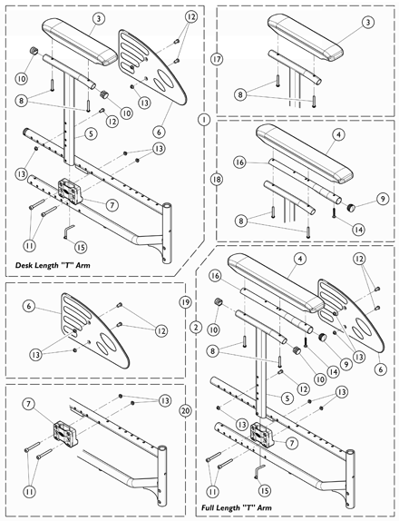 Arms - T Arm Assemblies