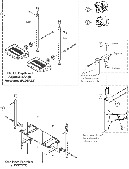 Footplates - Myon Junior - 90 Degree Lift Off Pivot Hanger