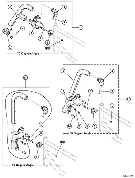 Front Riggings - Swing Out Hangers - 70, 80, and 90 Degree