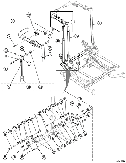 Reclining Back Hardware (LOSHEAR) Option - One Point Arms
