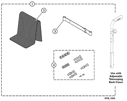 Upholstery - Back - Adjustable - Telescoping Back Cane