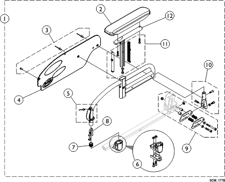 Armrest, Swing Away - Adjustable and Removable