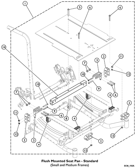 Seat Pan Mounting Hardware - Flush Mount (12