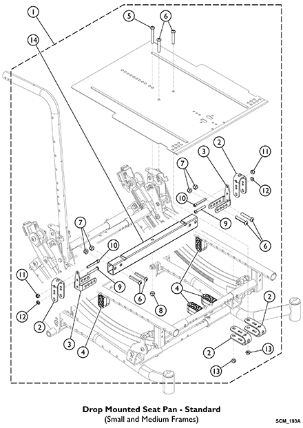 Seat Pan Mounting Hardware - Flush Mount (12