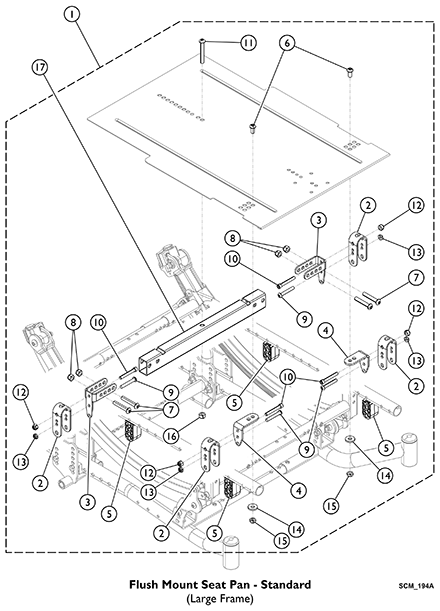 Seat Pan Mounting Hardware - Flush Mount (18-22