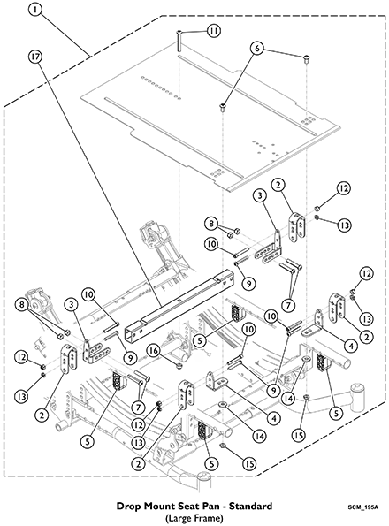 Seat Pan Mounting Hardware - Drop Mount (18-22