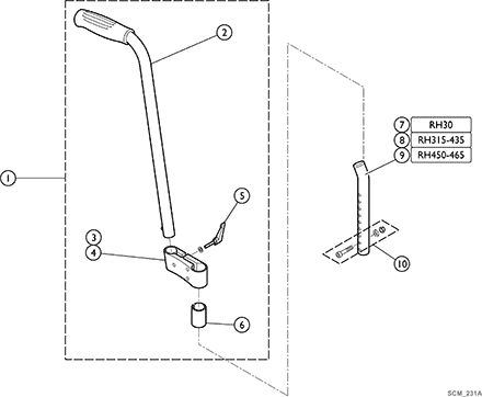 Backrest - Rear Set Adjustable Height Push Handles