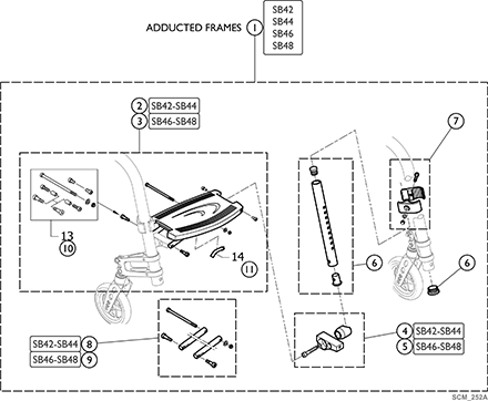 Footrest - Adducted Frame