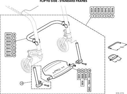 Footrest - Flip Up - Standard Frame