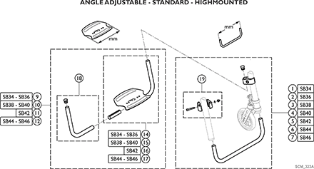 Adducted Angle High Mmounted Footrest