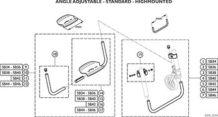 High Mounted Adjustable Angle Footrest