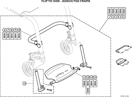 Footrest - Flip Up - Adducted Frame