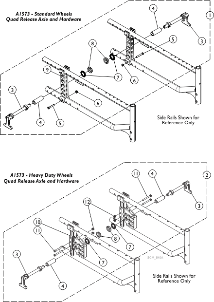 Axle Plates and Hardware, All Wheels (A1573 - Standard and Heavy Duty)